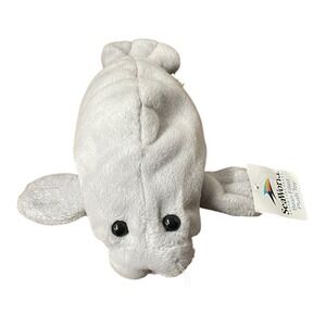 SeaWorld Manatee Sea Cow 7" Bean Bag Plush Theme Park Souvenir